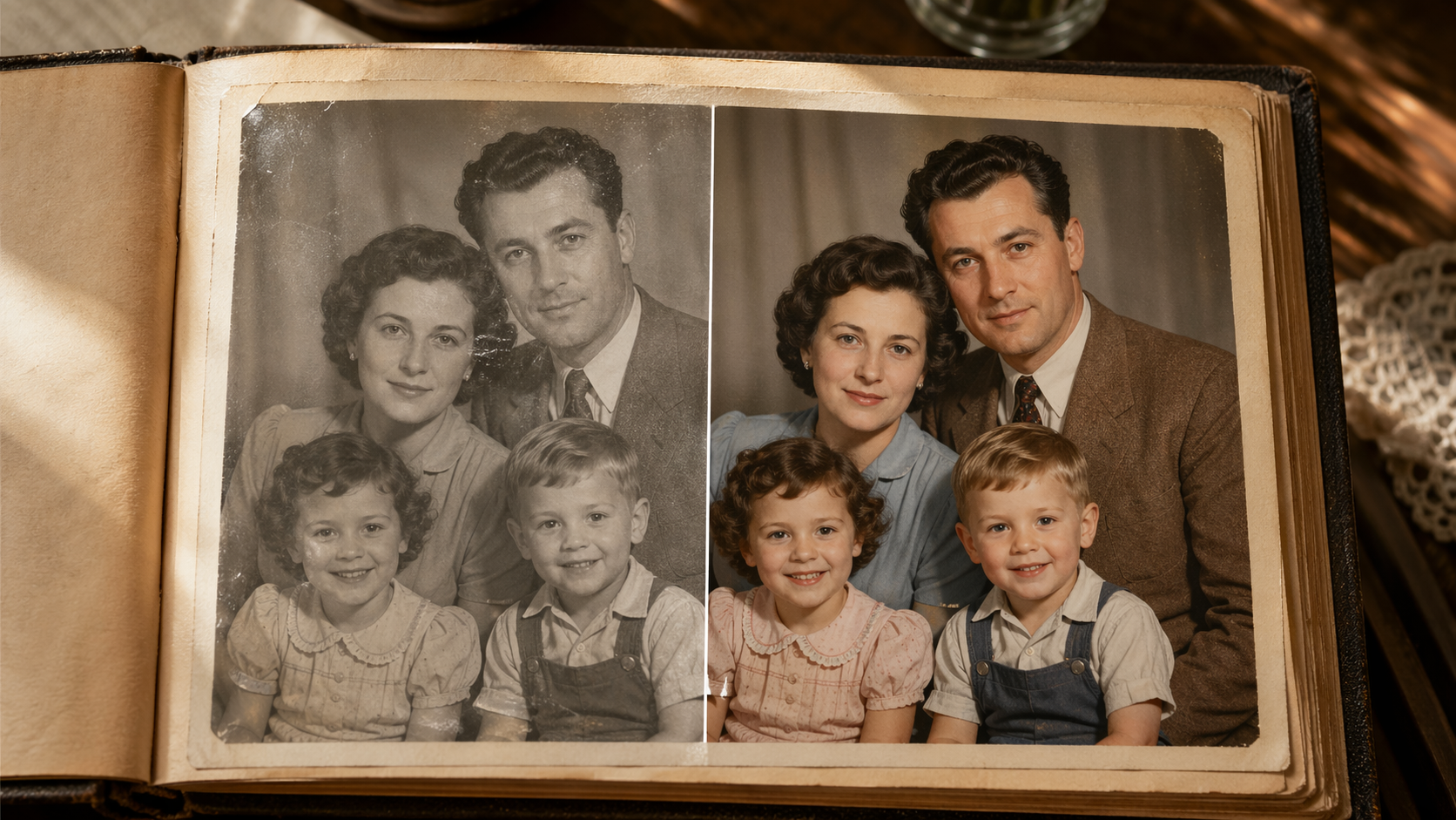 Black-and-white photo to natural color