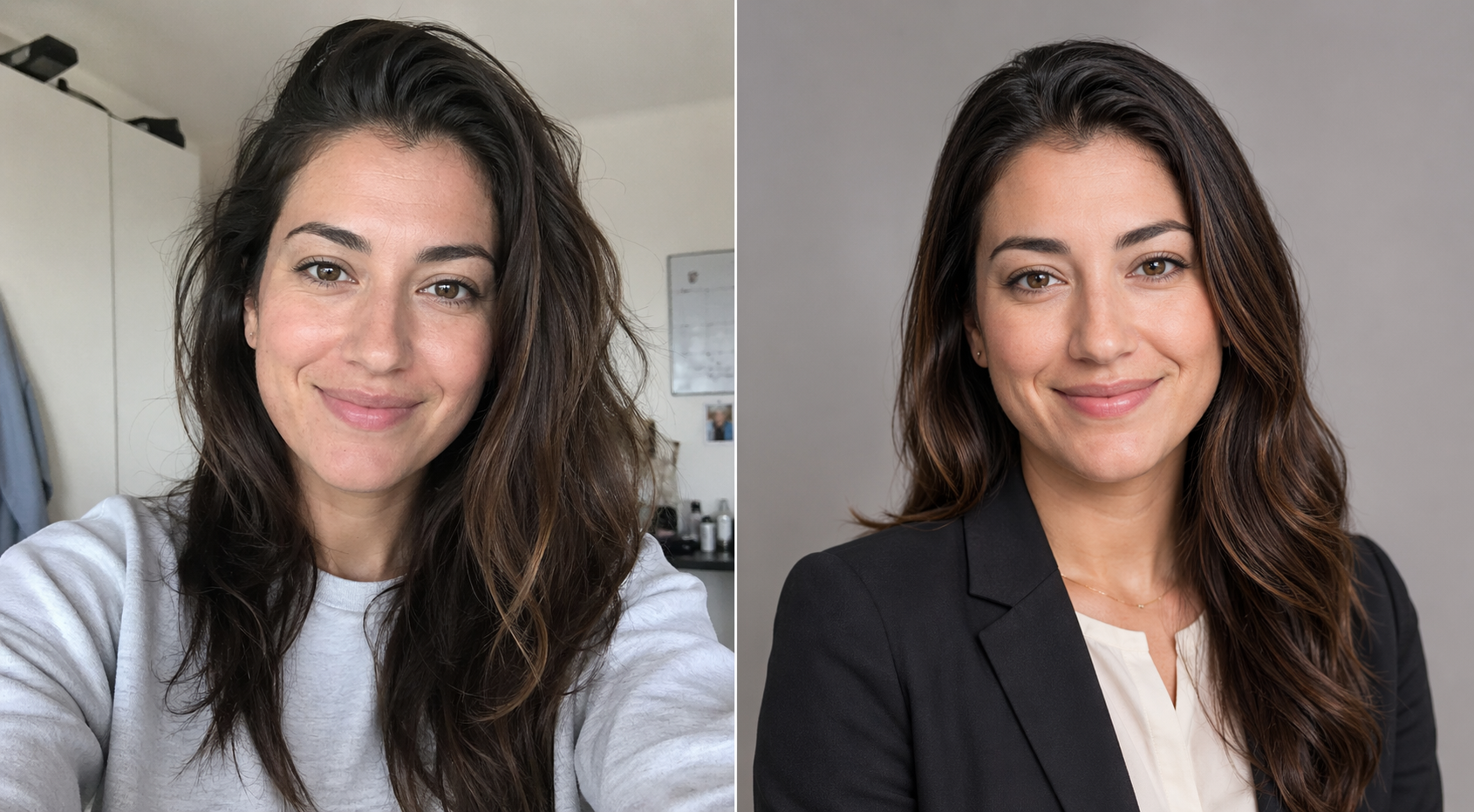 Casual selfie to professional headshot