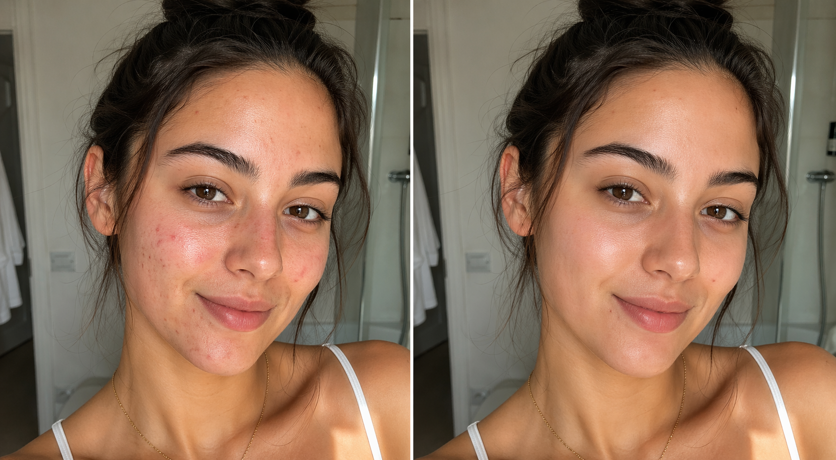 Blemishes and dull light to natural clean skin