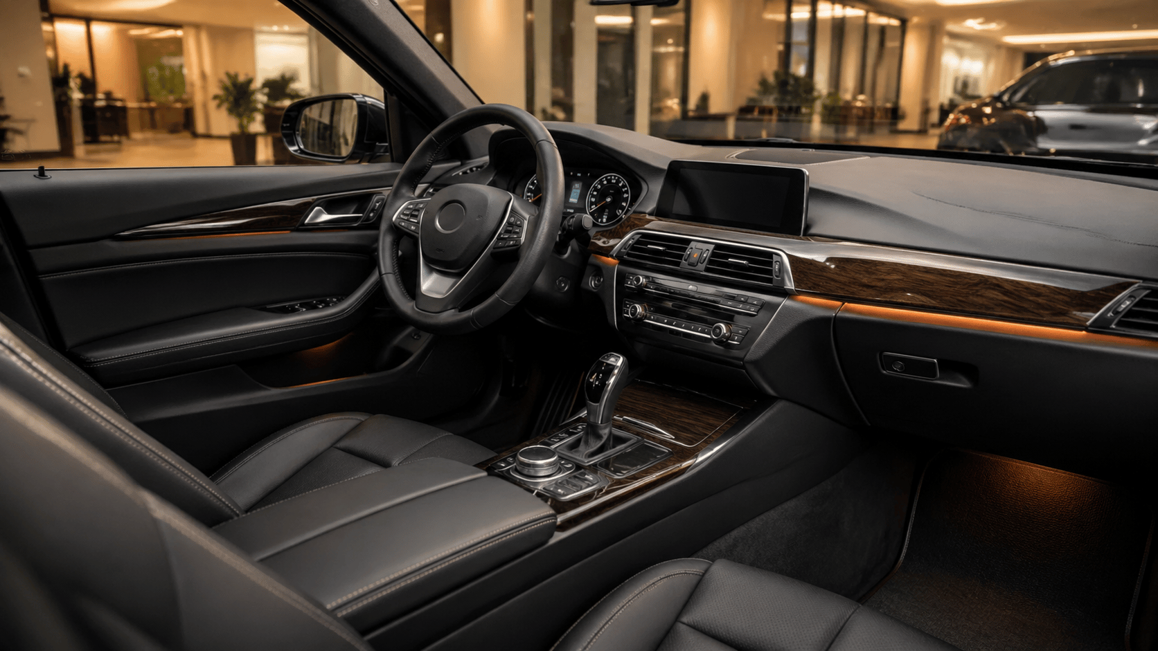Interior detail with warm ambient light