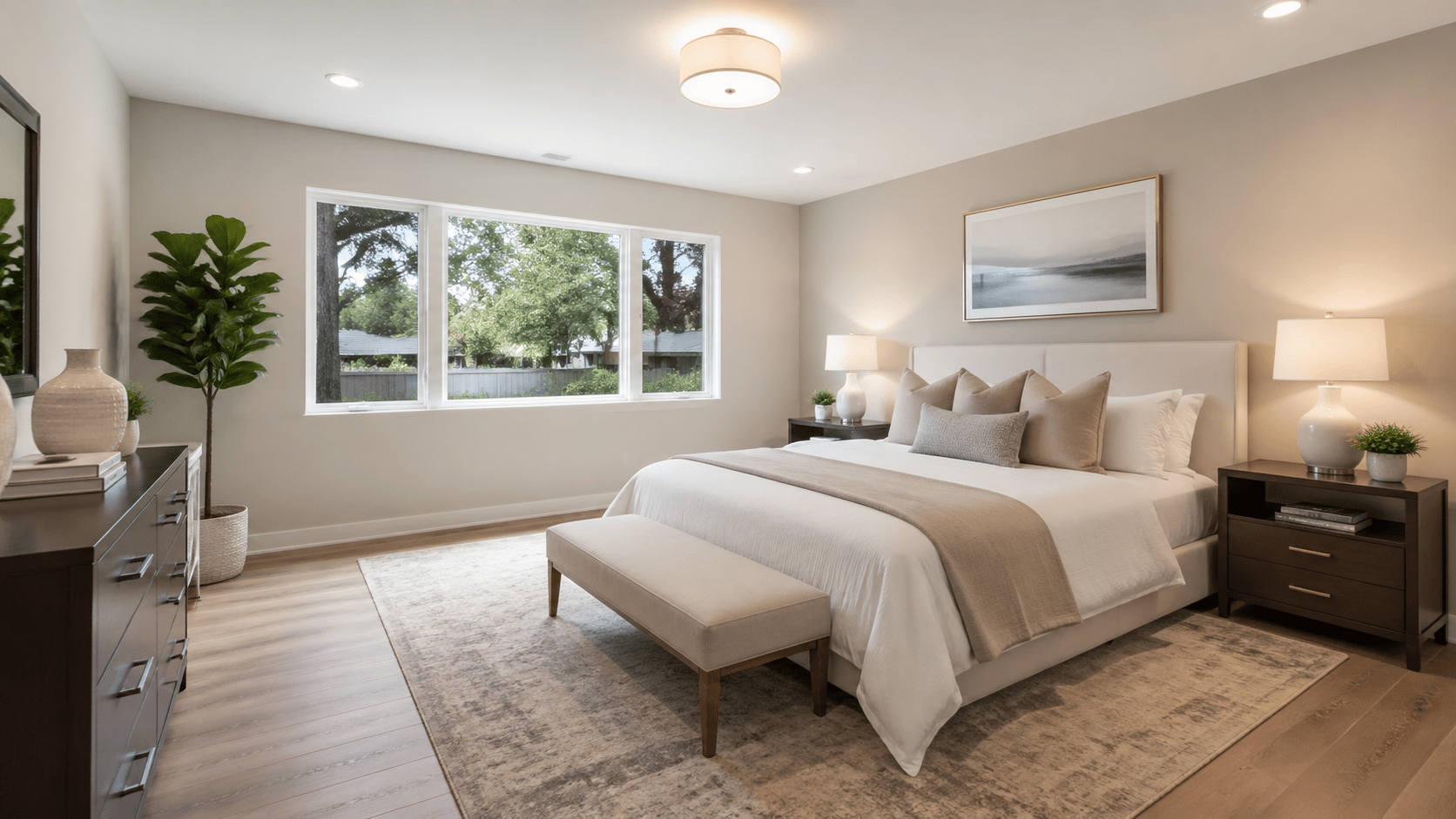 Cluttered bedroom to clean listing